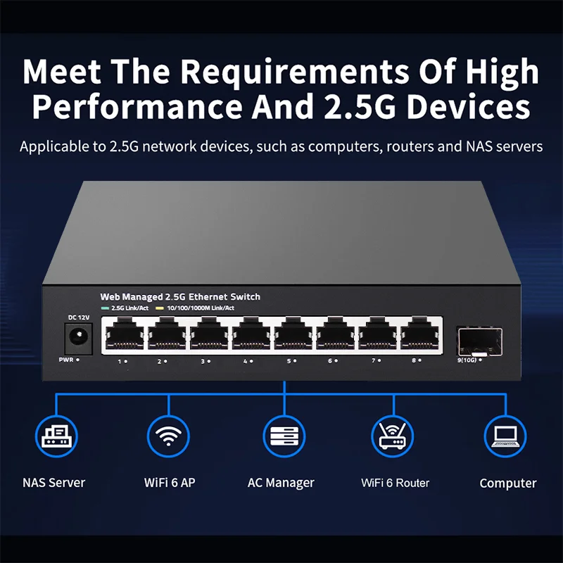 ONTi 2.5GbE マネージドスイッチ、8ポート、2.5 - Sfp+ 10G Managed Switch 8 Port のレビューと価格